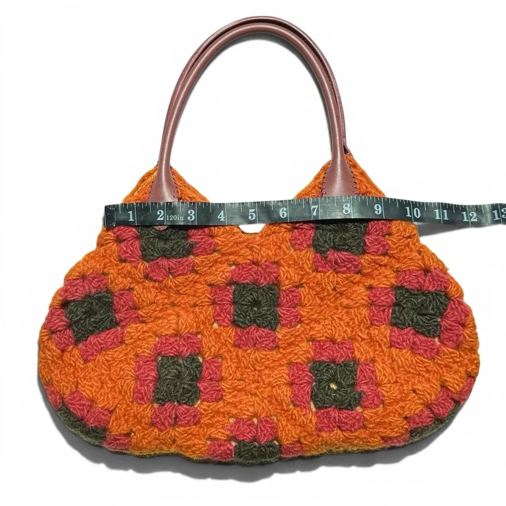 Hand Crocheted Square Handbag Granny core Cottagecore Coquette Boho Festival Y2K